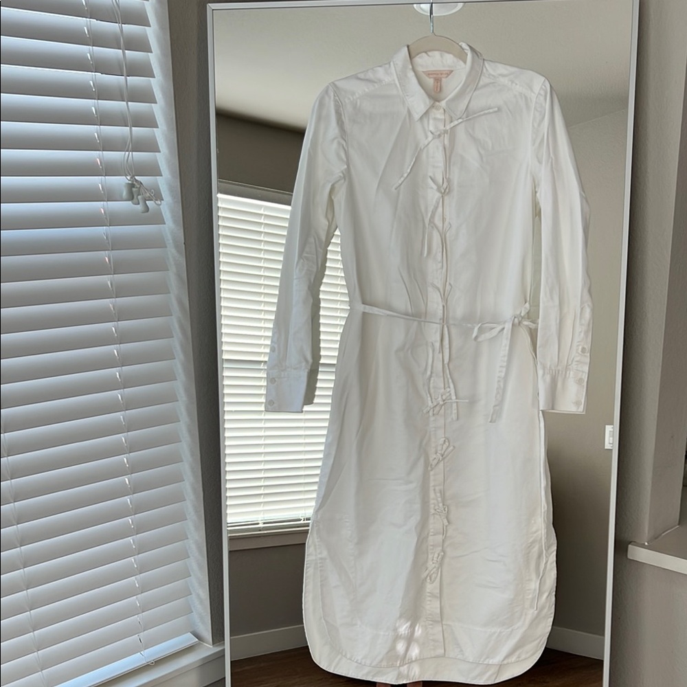 Rebecca Taylor White Long Sleeve white Shirt dress M 100% cotton - Picture 3 of 7